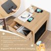 Furniture Style Dog Kennel with Drawer and Removable Dog Bed