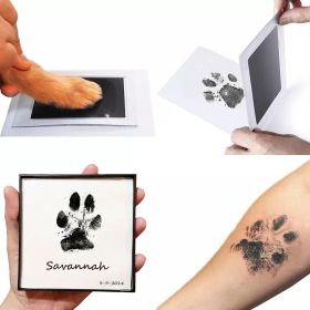 Pet Handprint And Footprint Kit For Dog & Cat; Dog Paw Print Pad Kit; Clean Touch Ink Pad For Pets; 3.7*2.2in (Color: Blue)